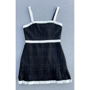 Alice + Olivia Clarine Mini Dress Black & White Women's Size 14